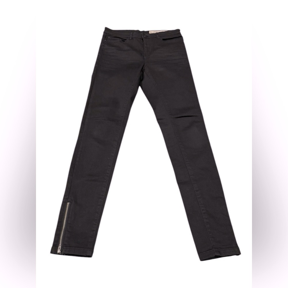Esmara Women Super Skinny Jeans Black with Zipper Detail Size 12